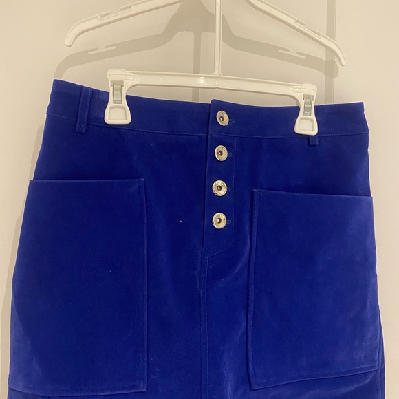 Hand made royal blue velvet mini skirt - Picture 1 of 2